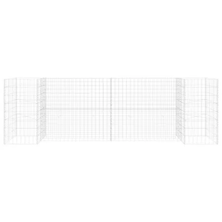  Jardinieră gabion în formă de H, 260 x 40 x 80 cm, sârmă oțel