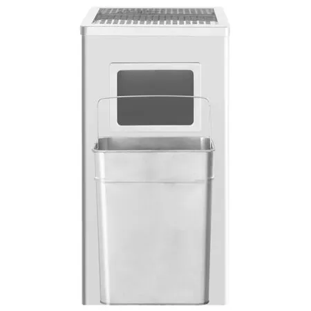  Coș de gunoi cu scrumieră, pentru hotel, oțel inoxidabil, 45 L