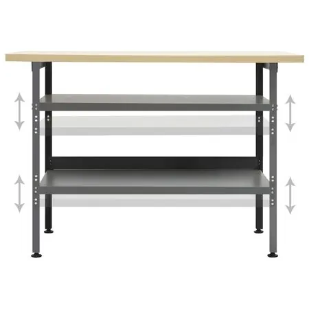 Banc de lucru, gri, 120 x 60 x 85 cm, oțel