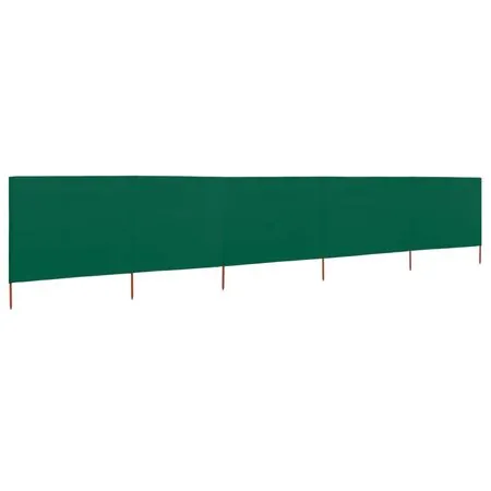  Paravan anti-vânt cu 5 panouri, verde, 600 x 80 cm, textil
