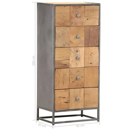  Dulap cu sertare, 45 x 30 x 100 cm, lemn masiv reciclat