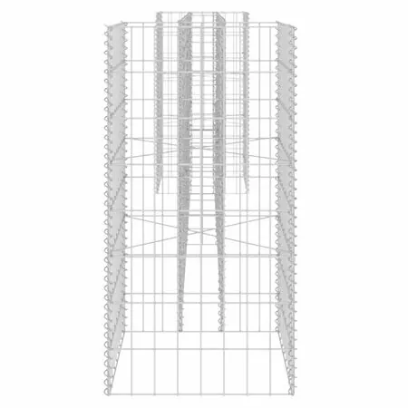  Jardinieră gabion în formă de H, 260 x 40 x 80 cm, sârmă oțel