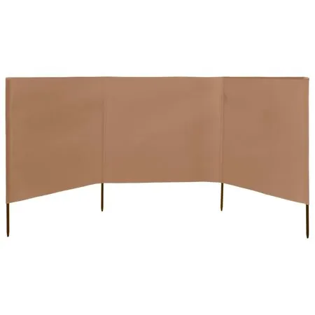  Paravan anti-vânt cu 3 panouri, gri taupe, 400 x 80 cm, textil