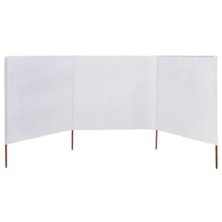  Paravan anti-vânt cu 3 panouri, nisipiu, 400 x 160 cm, textil