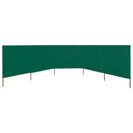  Paravan anti-vânt cu 5 panouri, verde, 600 x 80 cm, textil