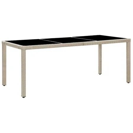 Set mobilier de exterior cu perne, 9 piese, bej, poliratan