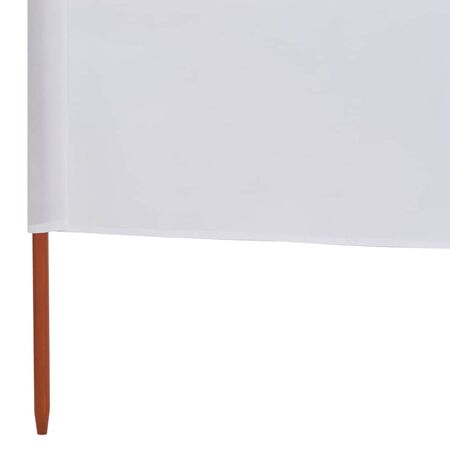  Paravan anti-vânt cu 5 panouri alb nisipiu 600x120 cm textil