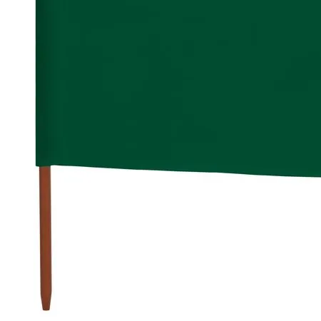  Paravan anti-vânt cu 3 panouri, verde, 400 x 80 cm, textil