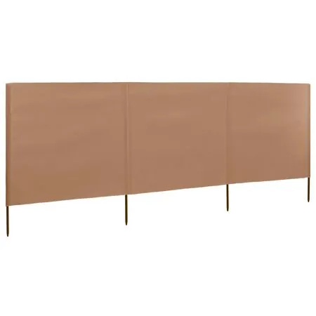  Paravan anti-vânt cu 3 panouri, gri taupe, 400 x 80 cm, textil