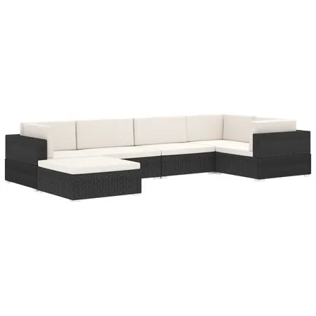  Scaun modular de colț, 1 buc., gri, poliratan, cu perne