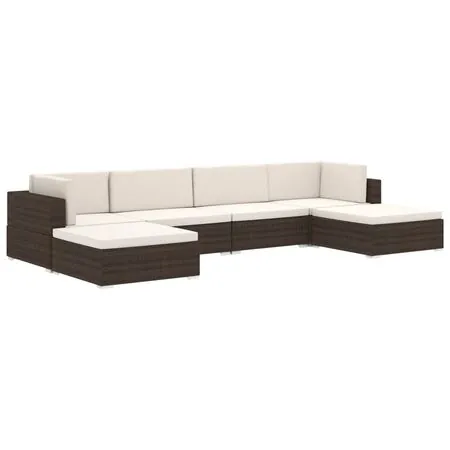  Scaun modular de colț, 1 buc., gri, poliratan, cu perne