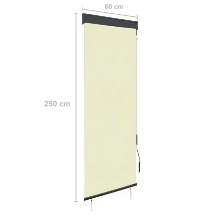  Jaluzea tip rulou de exterior, crem, 60 x 250 cm