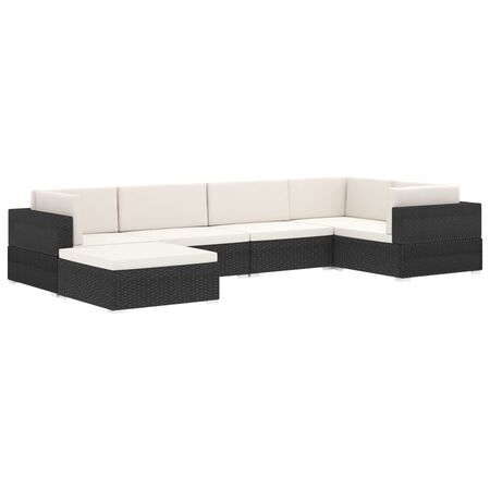  Scaun modular de colț, 1 buc., gri, poliratan, cu perne