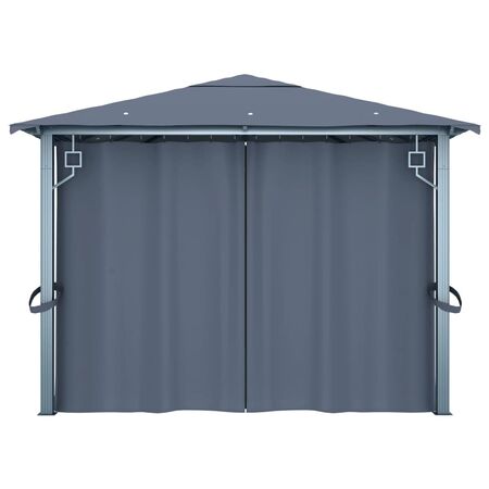  Pavilion cu perdele, antracit, 400 x 300 cm, aluminiu