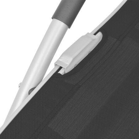  Șezlong cu pernă, negru, aluminiu și textilenă