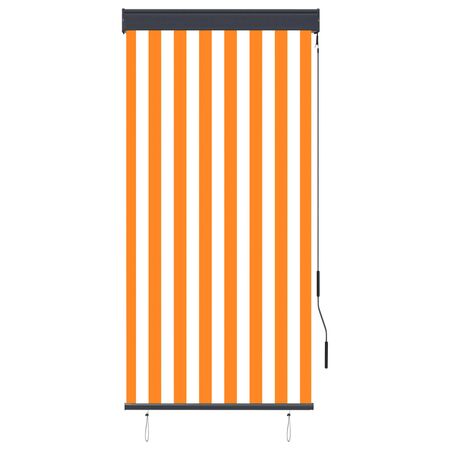  Jaluzea tip rulou de exterior, alb și portocaliu, 80 x 250 cm