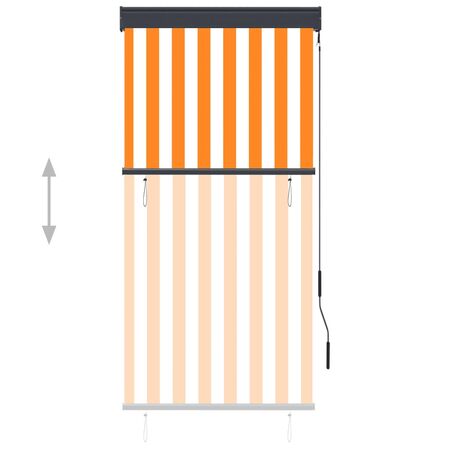  Jaluzea tip rulou de exterior, alb și portocaliu, 80 x 250 cm