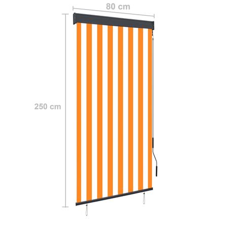  Jaluzea tip rulou de exterior, alb și portocaliu, 80 x 250 cm