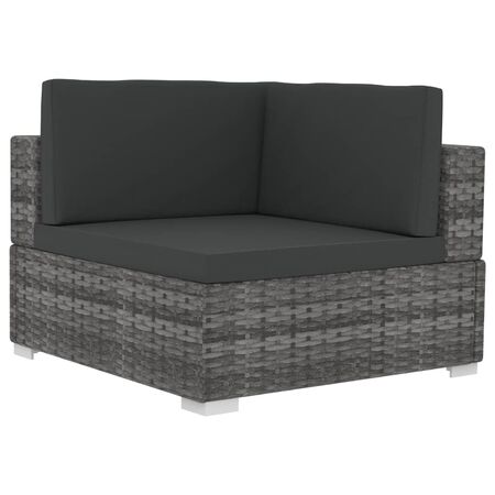  Set canapele de grădină cu perne, 4 piese, gri, poliratan