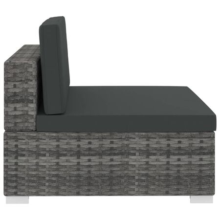  Set canapele de grădină cu perne, 4 piese, gri, poliratan