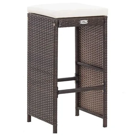  Set mobilier bar de grădină cu perne, 7 piese, maro, poliratan