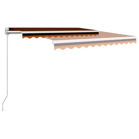  Copertină retractabilă manual, portocaliu și maro, 300x250 cm