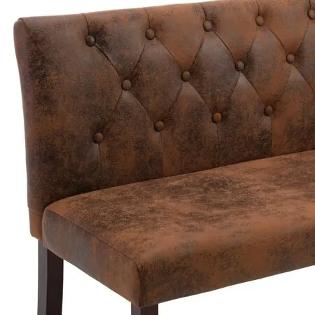 Bancă, maro, 148,5 cm, velur ecologic