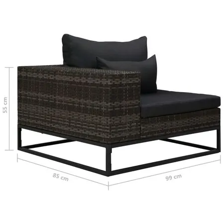  Set canapele de grădină cu perne, 5 piese, gri, poliratan