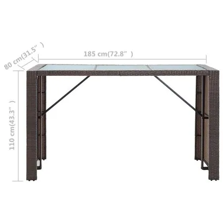  Set mobilier bar de grădină cu perne, 7 piese, maro, poliratan