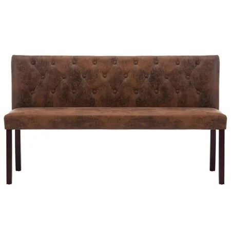  Bancă, maro, 148,5 cm, velur ecologic