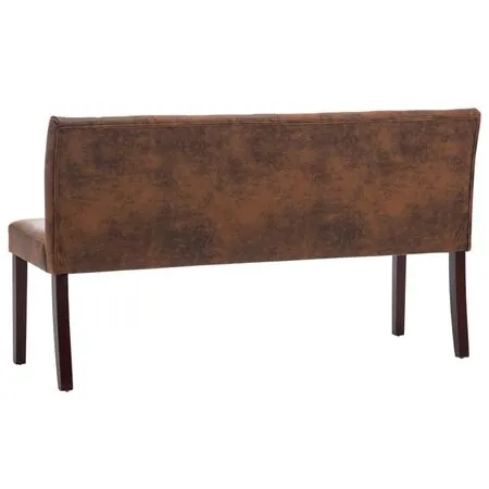  Bancă, maro, 148,5 cm, velur ecologic