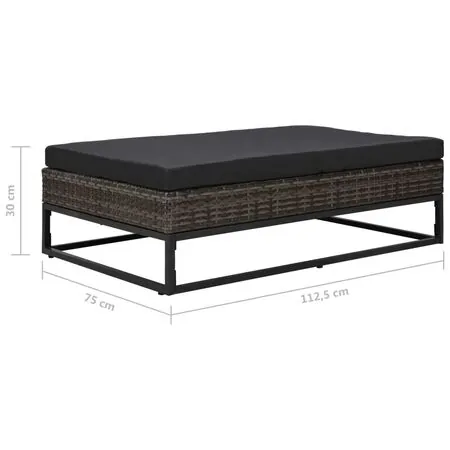  Set canapele de grădină cu perne, 5 piese, gri, poliratan