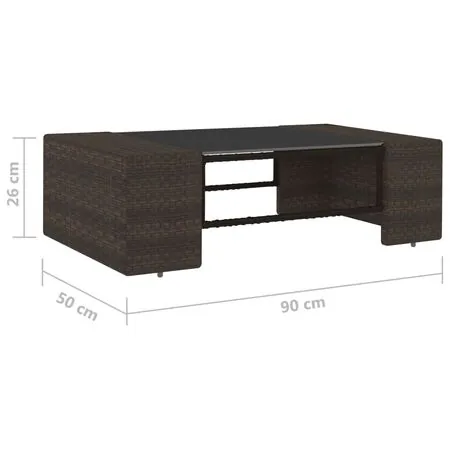  Set mobilier de grădină, 2 piese, maro, poliratan