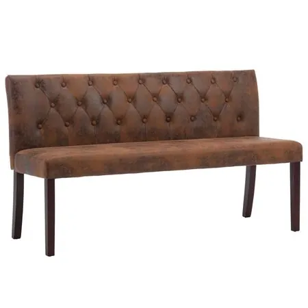  Bancă, maro, 148,5 cm, velur ecologic