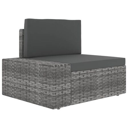  Set mobilier de grădină, 3 piese, gri, poliratan