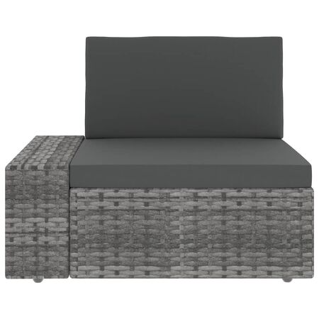  Set mobilier de grădină, 3 piese, gri, poliratan