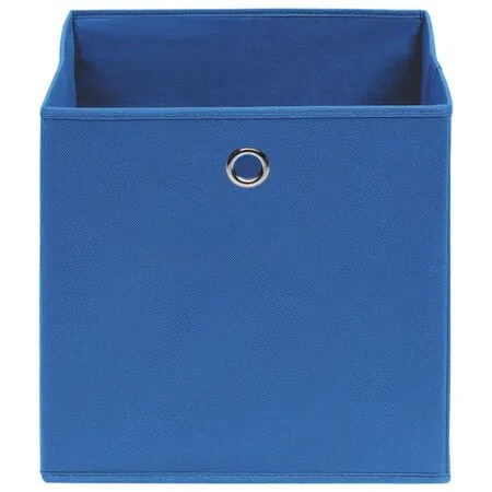  Cutii depozitare, 10 buc., albastru, 32x32x32 cm, textil