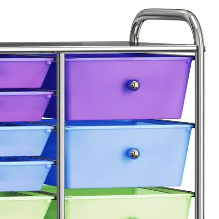  Cărucior depozitare mobil cu 15 sertare XXL multicolor plastic