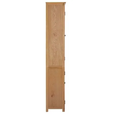  Bibliotecă cu 4 uși, 90x35x200 cm, lemn masiv stejar & sticlă