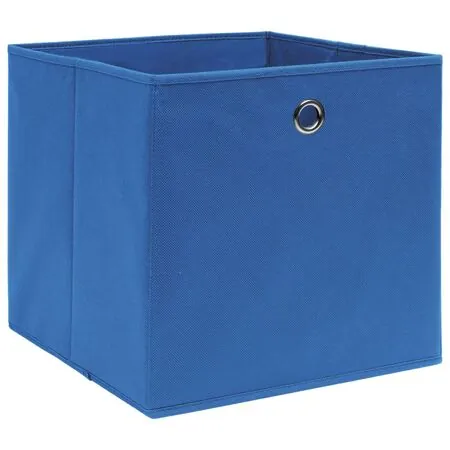  Cutii depozitare, 10 buc., albastru, 32x32x32 cm, textil