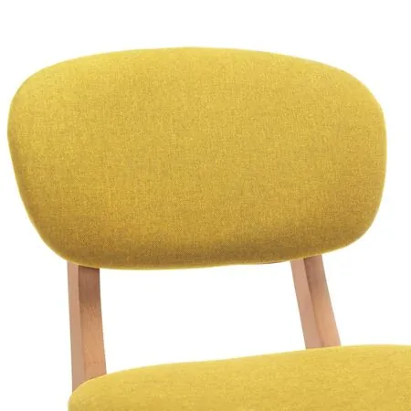  Scaune de bar, 2 buc., galben muștar, material textil
