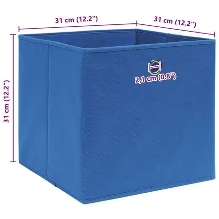  Cutii depozitare, 10 buc., albastru, 32x32x32 cm, textil