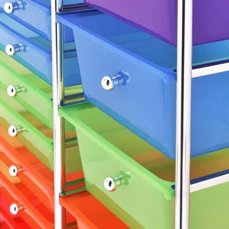  Cărucior depozitare mobil cu 15 sertare XXL multicolor plastic