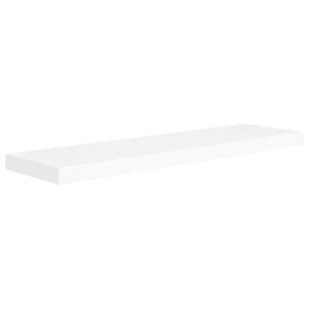  Rafturi de perete suspendate, 2 buc., alb, 90x23,5x3,8 cm, MDF