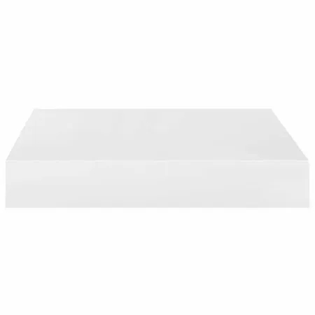  Rafturi de perete, 4 buc., alb extralucios, 23x23,5x3,8 cm, MDF
