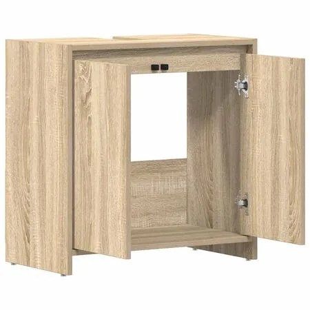  Dulap de baie, stejar Sonoma, 60x33x61 cm, lemn prelucrat