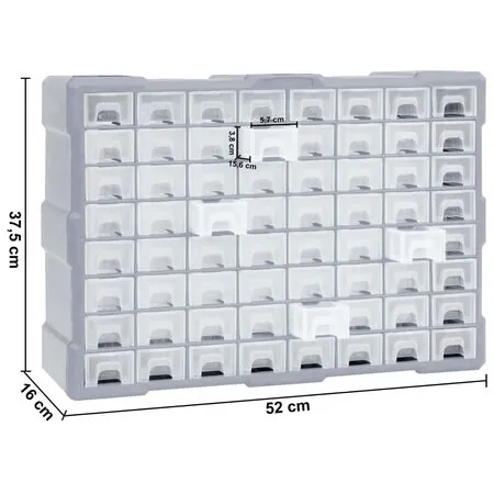  Organizator cu 64 de sertare, 52 x 16 x 37,5 cm