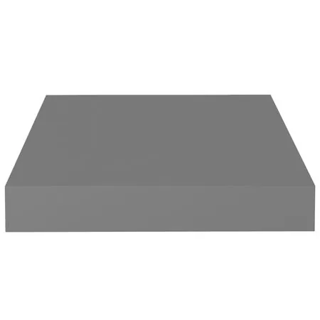  Rafturi de perete, 4 buc., gri extralucios, 23x23,5x3,8 cm, MDF
