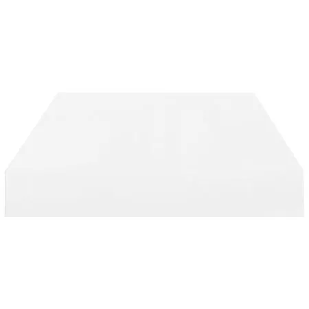  Rafturi de perete, 2 buc., alb extralucios, 40x23x3,8 cm, MDF