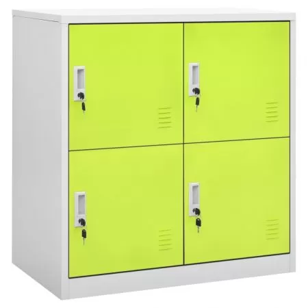  Dulap vestiar, gri deschis și verde, 90x45x92,5 cm, oțel